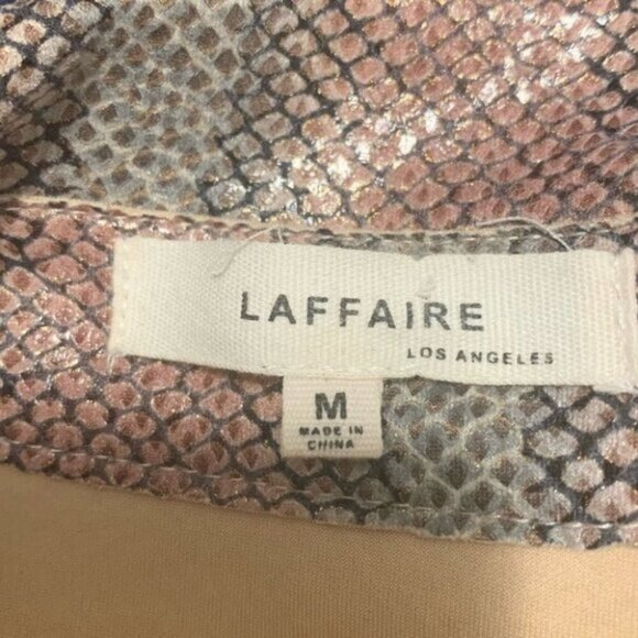 Laffaire Snakeskin Print Long Trench Coat Double Breasted  Button Belted Medium - Picture 11 of 12